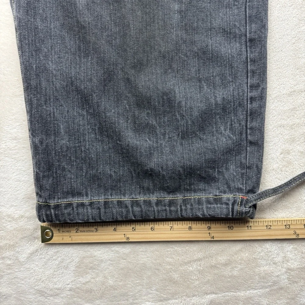 Y2K Russo Jorts Men 40(38) Black Baggy Shorts Rainbow Embroidered Drawstring Hem